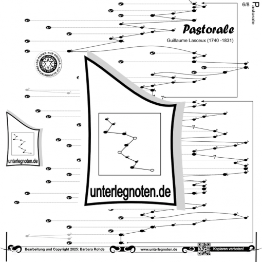 Pastorale, Lasceux Unterlegnote für Tischharfe, Veeh-Harfe, Harmonieharfe und Zauberharfe