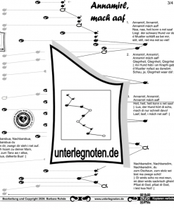 Annamirl, mach aaf Unterlegnote für Tischharfe, Veeh-Harfe, Harmonieharfe und Zauberharfe