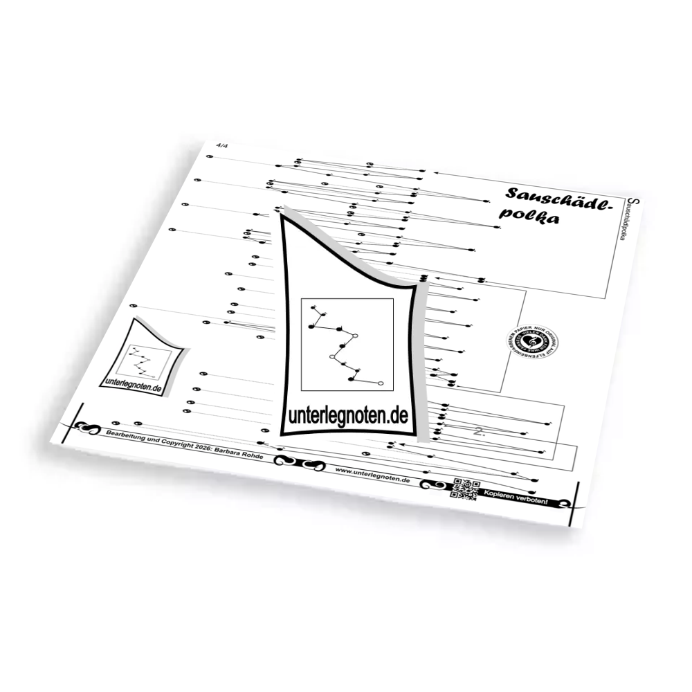 Sauschädlpolka Unterlegnote für Tischharfe, Veeh-Harfe, Harmonieharfe und Zauberharfe